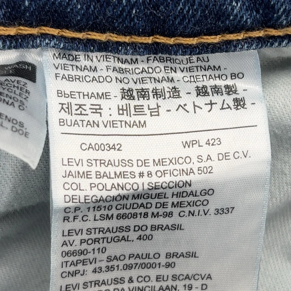 Levi's 505 Regular Fit Jeans Men's W33 L30 Blue Stretch Denim
